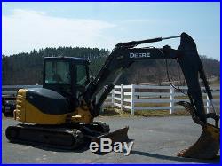 2011 John Deere 60D Track Hoe Cab AC Excavator