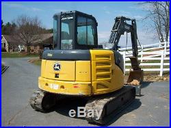 2011 John Deere 60D Track Hoe Cab AC Excavator