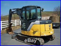 2011 John Deere 60D Track Hoe Cab AC Excavator