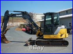 2011 John Deere 60D Track Hoe Cab AC Excavator