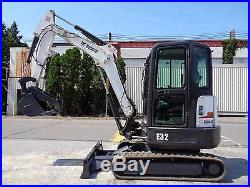 2012 Bobcat E32 Mini Excavator Backhoe Loader Cab AC & Heat Hydraulic Thumb