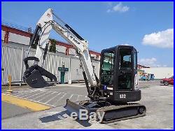 2012 Bobcat E32 Mini Excavator Backhoe Loader Cab AC & Heat Hydraulic Thumb