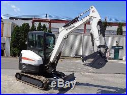 2012 Bobcat E32 Mini Excavator Backhoe Loader Cab AC & Heat Hydraulic Thumb