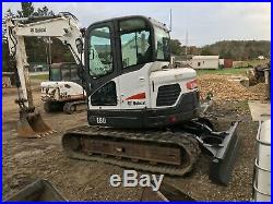 2012 Bobcat E80 excavator cab heat and air- 24 bucket