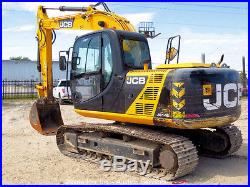 2012 JCB JS145LC Hydraulic Excavator A/C Cab Aux Hyd Tractor Backhoe bidadoo
