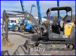2012 Volvo EC35C Mini Excavator Rubber Tracks Backfill Blade Dozer Aux Hyd Q/C