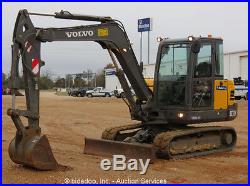 2012 Volvo EC55C Mini Excavator A/C Cab Aux Hyd Backfill Dozer Blade bidadoo