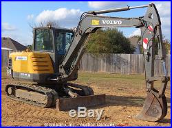 2012 Volvo EC55C Mini Excavator Rubber Tracks Cab A/C Backhoe Aux Hyd bidadoo