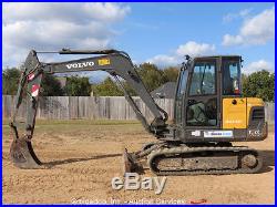 2012 Volvo EC55C Mini Excavator Rubber Tracks Cab A/C Backhoe Aux Hyd bidadoo