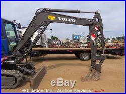 2012 Volvo EC55C Mini Excavator Track Hoe Cab A/C Dozer Blade Aux Hyd bidadoo