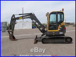 2012 Volvo ECR58 Mini Excavator Backhoe Aux Hyd A/C Cab Rubber Backfill Blade
