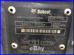 2013 Bobcat 418 Mini Excavator 28-36 width, 6' dig, excellent cond