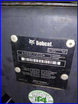 2013 Bobcat E35 Excavator Cab AC Heat Thumb 12 & 18 inch dig buckets 1850 hrs