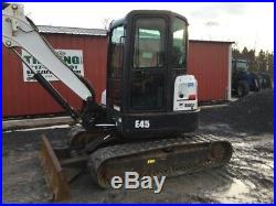 2013 Bobcat E45 Mini Excavator with Cab & Hydraulic Thumb One Owner