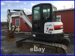 2013 Bobcat E45 Mini Excavator with Cab & Hydraulic Thumb One Owner