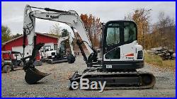 2013 Bobcat E80 Excavator Long Arm Cab A/c Hydraulic Thumb Nice! Ready To Work