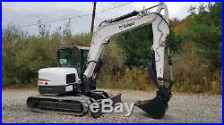 2013 Bobcat E80 Excavator Long Arm Cab A/c Hydraulic Thumb Nice! Ready To Work