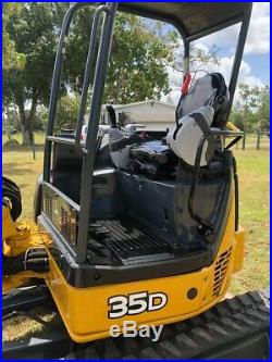 2013 John Deere 35d Mini Hydraulic Excavator 2929 Hours- Excellent Condition