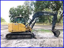 2013 John Deere 85D Excavator Enclosed Cab A/C Hydraulic Thumb Quick Att