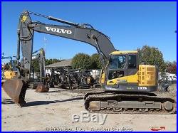 2013 Volvo ECR235DL Hydraulic Excavator A/C Cab Aux Hyd Reduced Tailswing