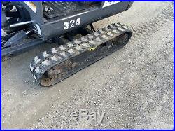 2014 Bobcat 324 Mini Excavator Rubber Tracks Push Blade Kubota Engine