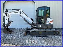 2014 Bobcat E45 Excavator, Cab, Extendable Arm, Hyd Thumb, Heat A/c, 1274 Hours