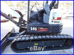2014 Bobcat E45 Mini Excavator Long Arm