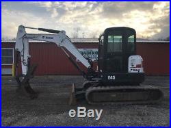 2014 Bobcat E45 Mini Excavator with Cab & Hydraulic Thumb