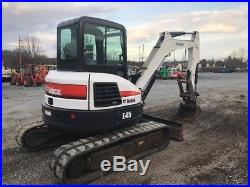 2014 Bobcat E45 Mini Excavator with Cab & Hydraulic Thumb