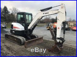 2014 Bobcat E45 Mini Excavator with Cab & Hydraulic Thumb