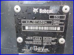 2014 Bobcat E50 Excavator, Cab with AC/Heat, 508 hours, good paint, good tracks
