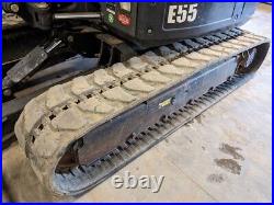 2014 Bobcat E55 Excavator, 4410 Hours, Rare Extendahoe, Blade, Cab, AC, Plumbed