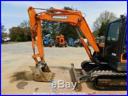 2014 Doosan DX63-3 Mini Excavator Rubber Tracks Cab Heat A/C Swing Boom bidadoo