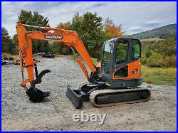 2014 Doosan Dx63 Excavator 14k Lb Enclosed Cab New Hydraulic Thumb Ready To Work