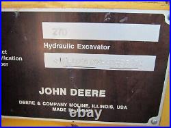 2014 John Deere 27D Mini Excavator 17 Digging Bucket Yanmar Diesel Engine