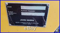 2014 John Deere 75G Hydraulic Excavator Midi with Rubber Road Pads Blade Plumbed