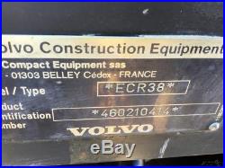 2014 Volvo ECR38 Mini Excavator with Cab