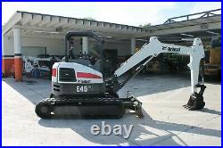 2015 Bobcat E45 Mini Excavator 2 Speed 1042 Hrs Hydrulic Aux