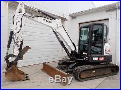 2015 Bobcat E55 Excavator, Cab, Heat/ac, 2 Speed, Hyd Thumb, Angle Blade, 49 HP