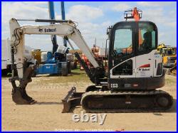 2015 Bobcat E63 Mini Excavator Rubber Tracks Cab Backhoe bidadoo