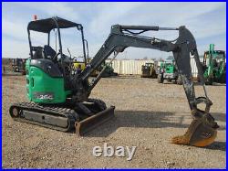 2015 John Deere 26G Excavator Mini Ex Trackhoe 2943Hrs 20Hp Used
