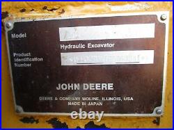 2015 John Deere 27D Mini Excavator Loader Dozer Blade Diesel