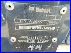 2016 Bobcat E42 MID Sized 9,500 Lb Mini Excavator Keyless Security Display