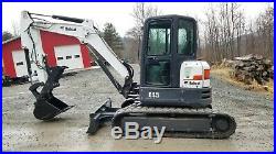 2016 Bobcat E45 Excavator Loaded Heat A/c Hydraulic Thumb Long Arm Nice