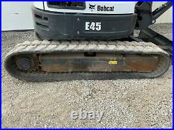 2016 Bobcat E45 Mini Excavator, Cab, Extendable Arm, Hyd Thumb, Heat Ac, 1562 Hr