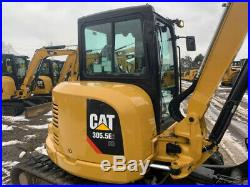 2016 Cat 305.5E2 CR Mini Ex Excavator Track Hoe Cab A/C Heat