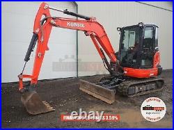 2016 Kubota Kx040-4 Mini Excavator, Cab, 2 Speed, Heat Ac, 289 Hrs, 41 HP Diesel