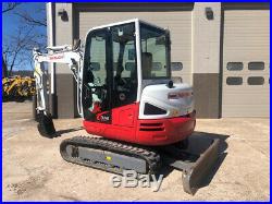 2016 Takeuchi TB240 Rubber Track Excavator Only 436 Hours Cab AC Diesel Mini