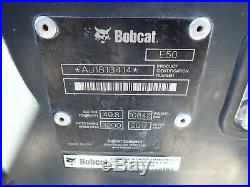 2017 Bobcat E50 Mini Excavator, Cab, Heat/ac, Long Arm, Aux Hydraulics, 239 Hrs