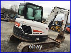 2017 Bobcat E63 Hydraulic Midi Excavator with Cab Clean Only 1600 Hours